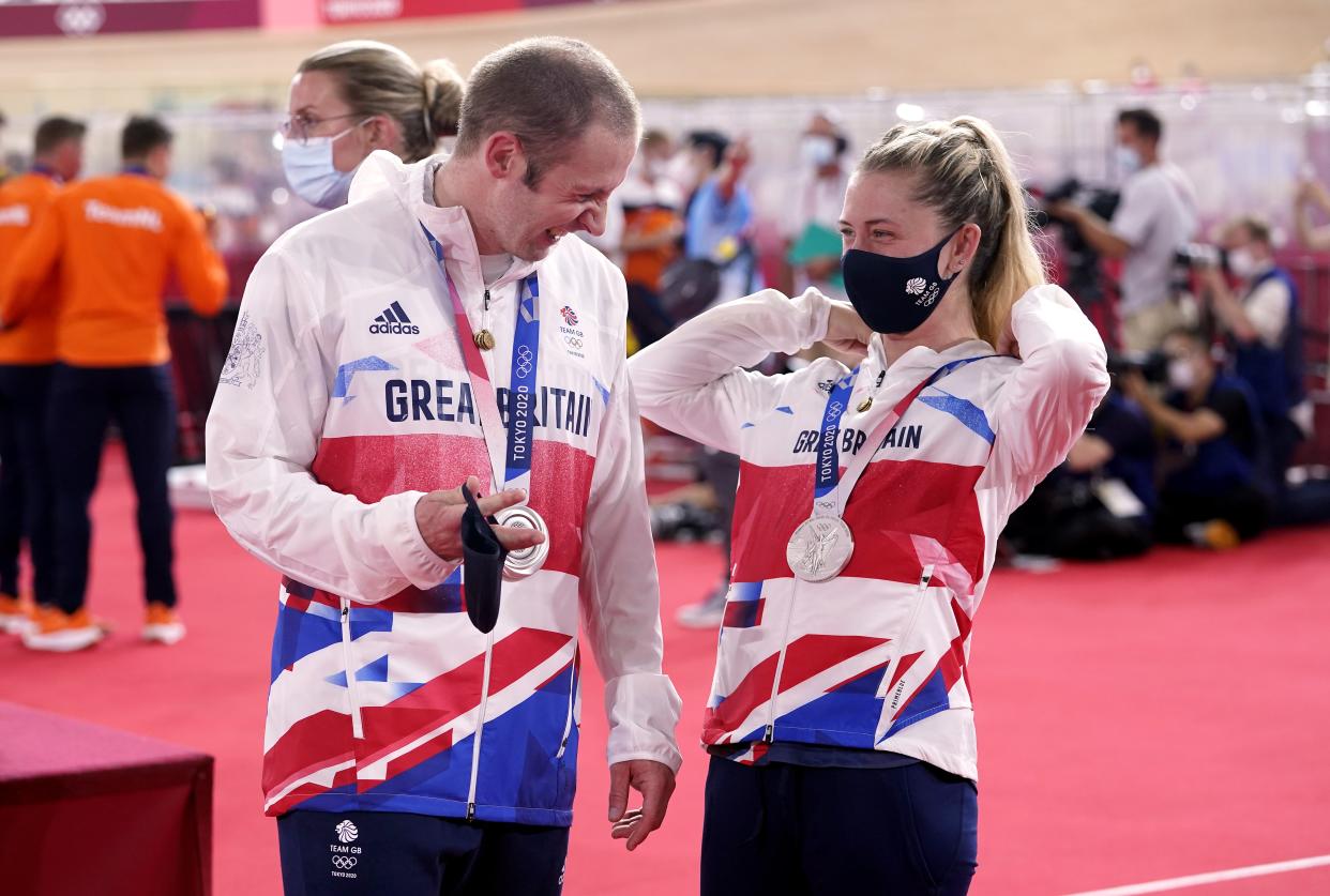 Jason, left, and Laura Kenny now have 13 Olympic medals between them (Danny Lawson/PA) (PA Wire)