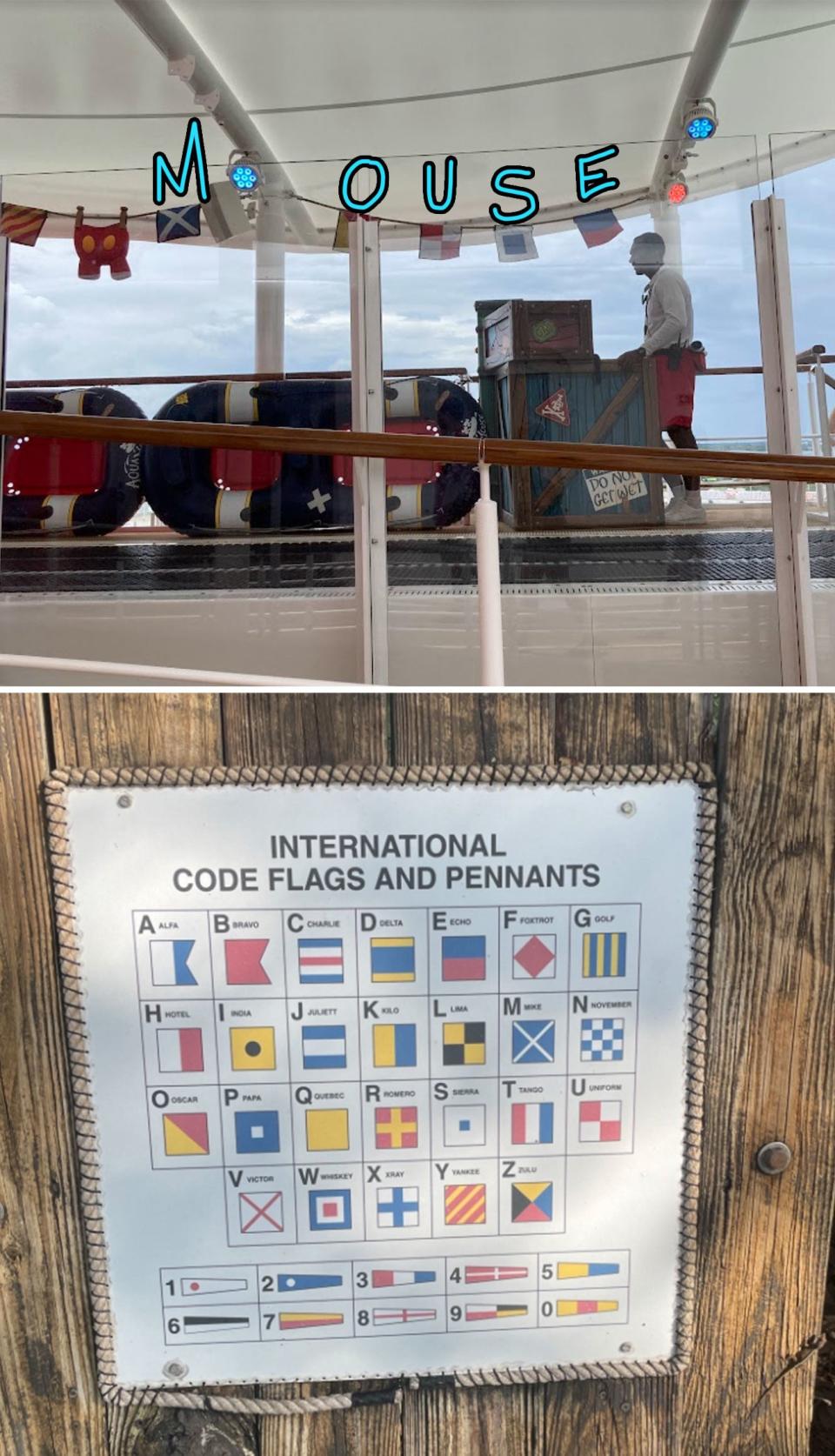 the international code flags and pennants sign