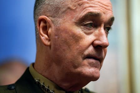 Chairman of the Joint Chiefs of Staff General Joseph Dunford arrives to testify before a Senate Appropriations Defense Subcommittee hearing on the proposed FY2020 budget for the Defense Department on Capitol Hill