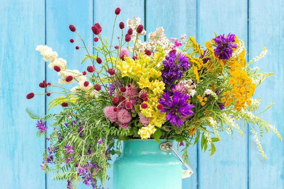 summer activities bright colorful bouquet of wild flowers