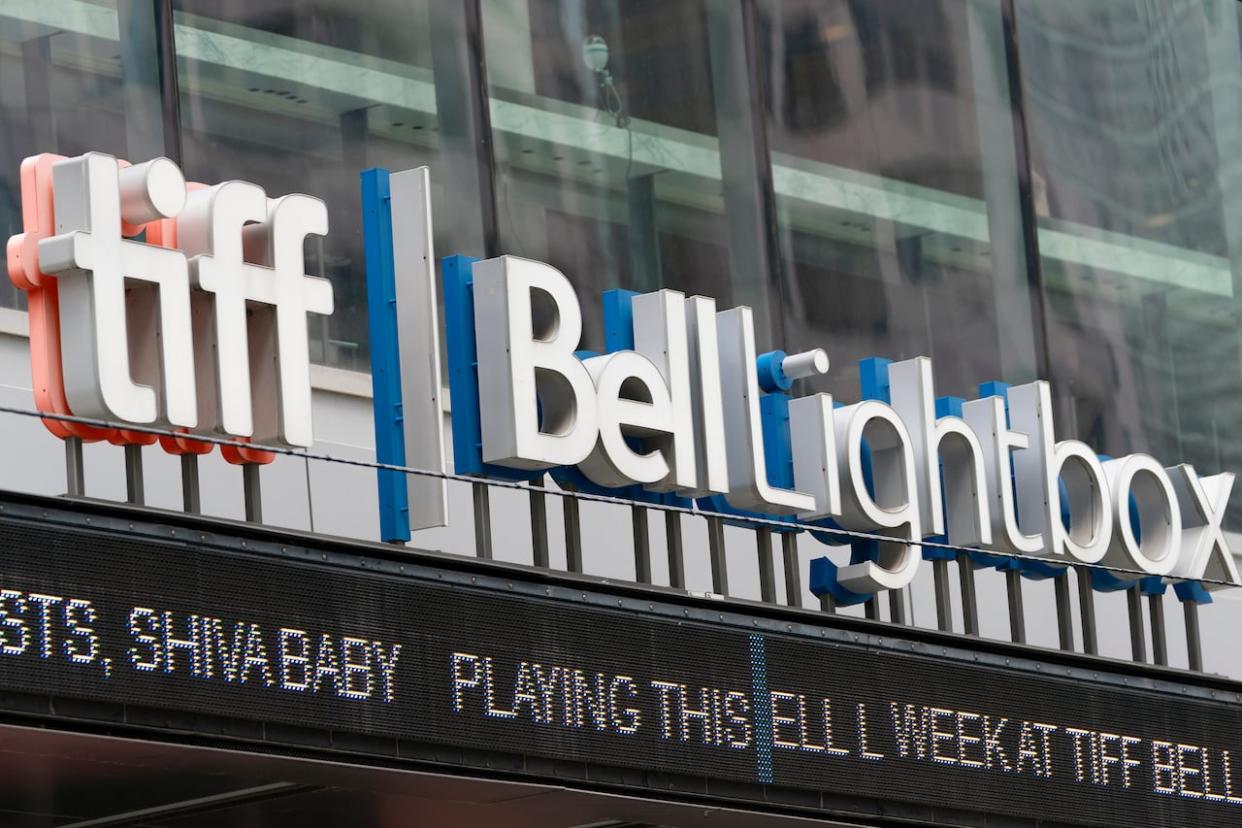 The Toronto International Film Festival (TIFF) Bell Lightbox is seen in the Entertainment District of  Toronto. TIFF and lead sponsor Bell announced they would part ways in 2023. (The Canadian Press - image credit)