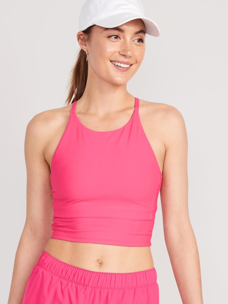 Light Support PowerSoft Longline Sports Bra for Women. Image via Old Navy.