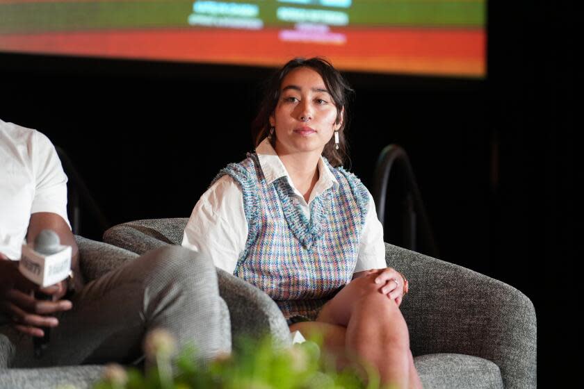 WEST HOLLYWOOD, CALIFORNIA - JULY 13: Katelyn Ohashi speaks onstage during "Extending Success Beyond the Game" at Variety and Sportico's Sports and Entertainment Summit, presented by City National Bank at 1 Hotel West Hollywood on July 13, 2023 in West Hollywood, California. (Photo by JC Olivera/Variety via Getty Images)