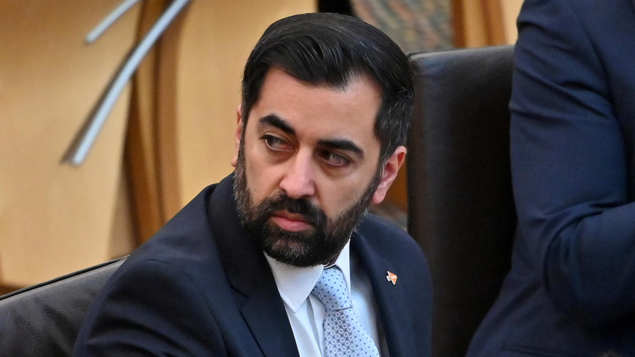  Humza Yousaf, during First Minister's Questions in the Scottish Parliament. 