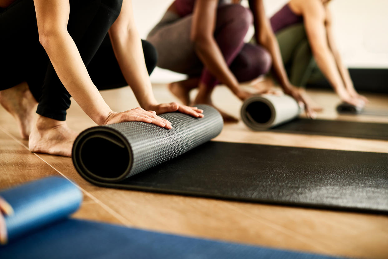 People in a yoga class