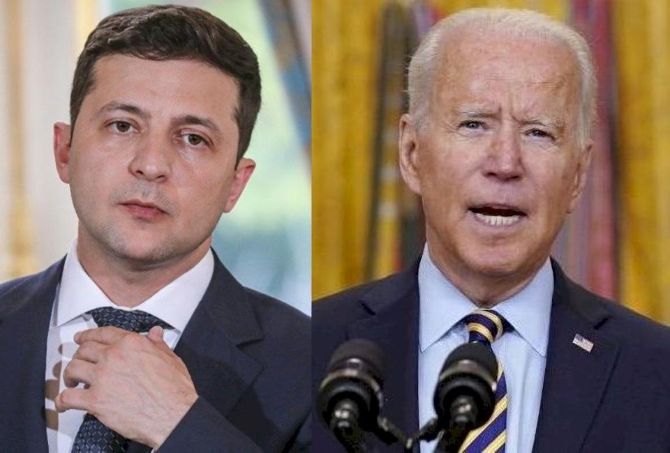 美國總統拜登9月1日將在白宮與烏克蘭總統澤倫斯基會面。合成圖。(RTI)