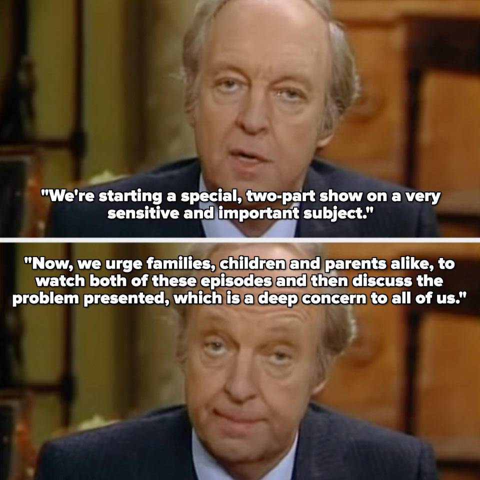 A man warns about the Diff'rent Strokes episode dealing with sensitive subject matter