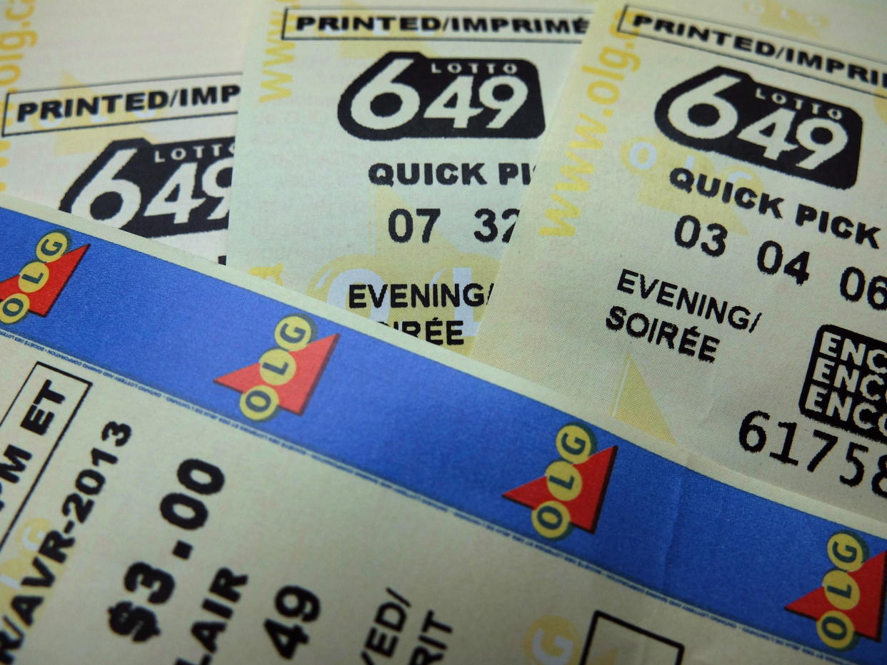 Lotto 649 tickets are shown in Toronto in an undated photo. 