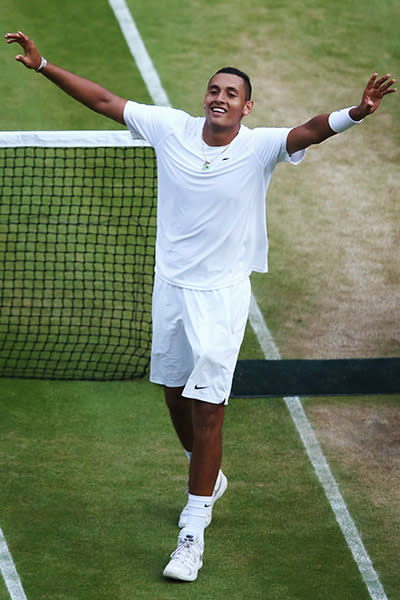 <p>19-year-old Australia phenom Nick Kyrgios shocked the world when he stormed into the last 16 at Wimbledon where he was pitted against world No.1 Rafael Nadal. Not even Kyrgios’ mum thought he could win, but the teen sensation produced the performance of his life, sending Rafa packing in straight sets to write his name in the history books.</p>