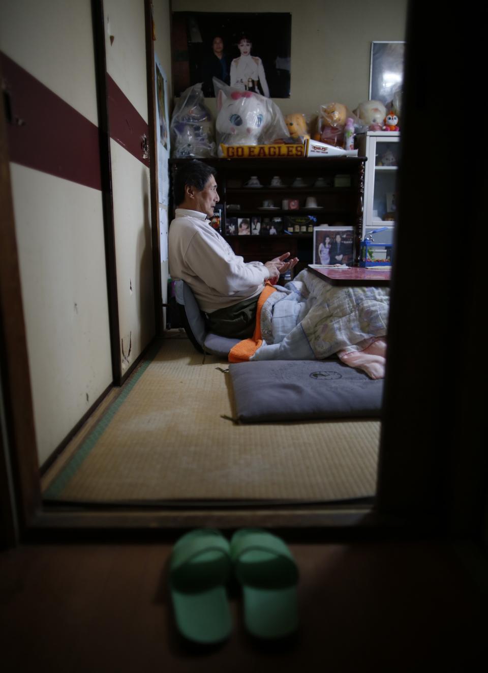 Seiji Sasa, a 67-year-old former professional wrestling promoter, speaks during an interview with Reuters in Sendai, northern Japan