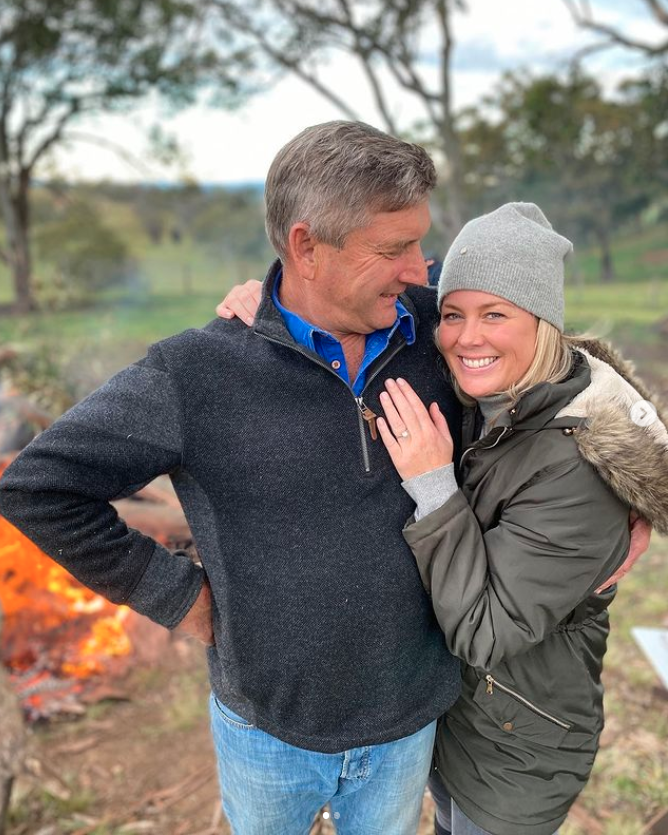 Samantha Armytage proposal photo with Richard Lavender