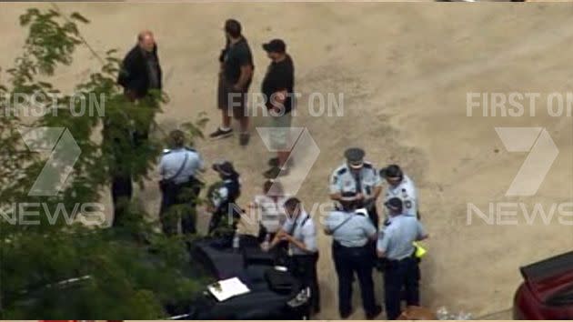Police officers on scene. Photo: 7News