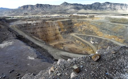 FILE PHOTO: A general view of the open pit mine is seen during a tour of Molycorp's Mountain Pass Rare Earth facility in Mountain Pass, California