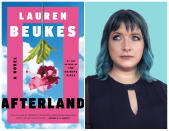 This combination of photos shows the cover of the novel "Afterland," left, and a portrait of author Lauren Beukes. Novels coming out now and written before the coronavirus pandemic use plagues to explore everything from gender roles to our own failure to anticipate the worst. (Mulholland Books, left, and Tabitha Guy via AP)