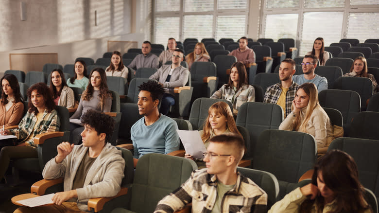 college students in classroom