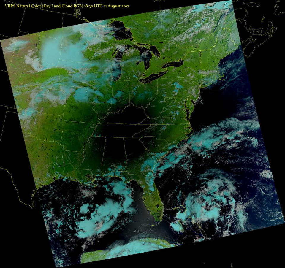 VIIRS sees the moon's shadow over the Midwest. <cite>NOAA/NASA</cite>