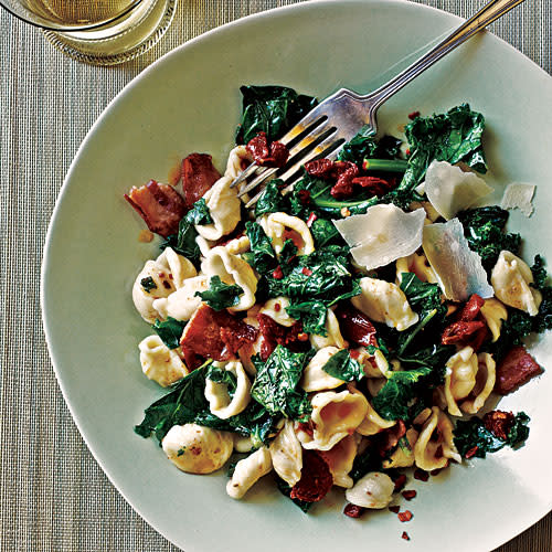 Orecchiette with Kale, Bacon, and Sun-Dried Tomatoes