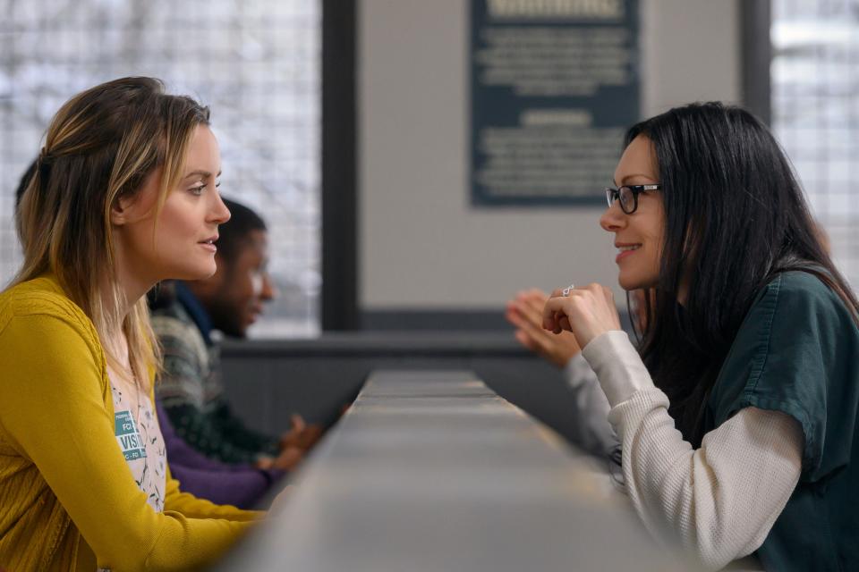 Taylor Schilling and Laura Prepon in "Orange Is the New Black"