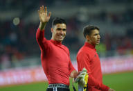 Soccer Football - International Friendly - Serbia vs Morocco - Stadio Olimpico Grande Torino, Turin, Italy - March 23, 2018 Morocco's Munir waves to the fans at the end of the match REUTERS/Massimo Pinca