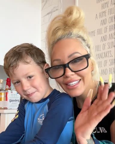 <p>Bunnie XO/TikTok</p> Jelly's son Noah with his wife Bunnie Xo