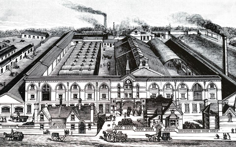 An engraving of Bryant and May's Bow factory - Getty