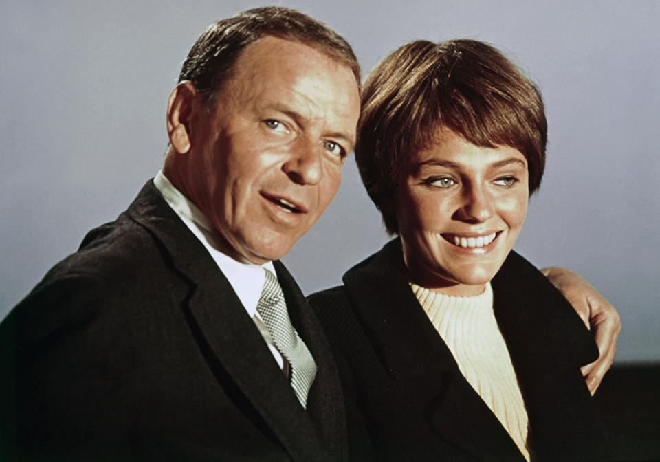 Frank Sinatra and Jacqueline Bisset on the set of 1968's The Detective