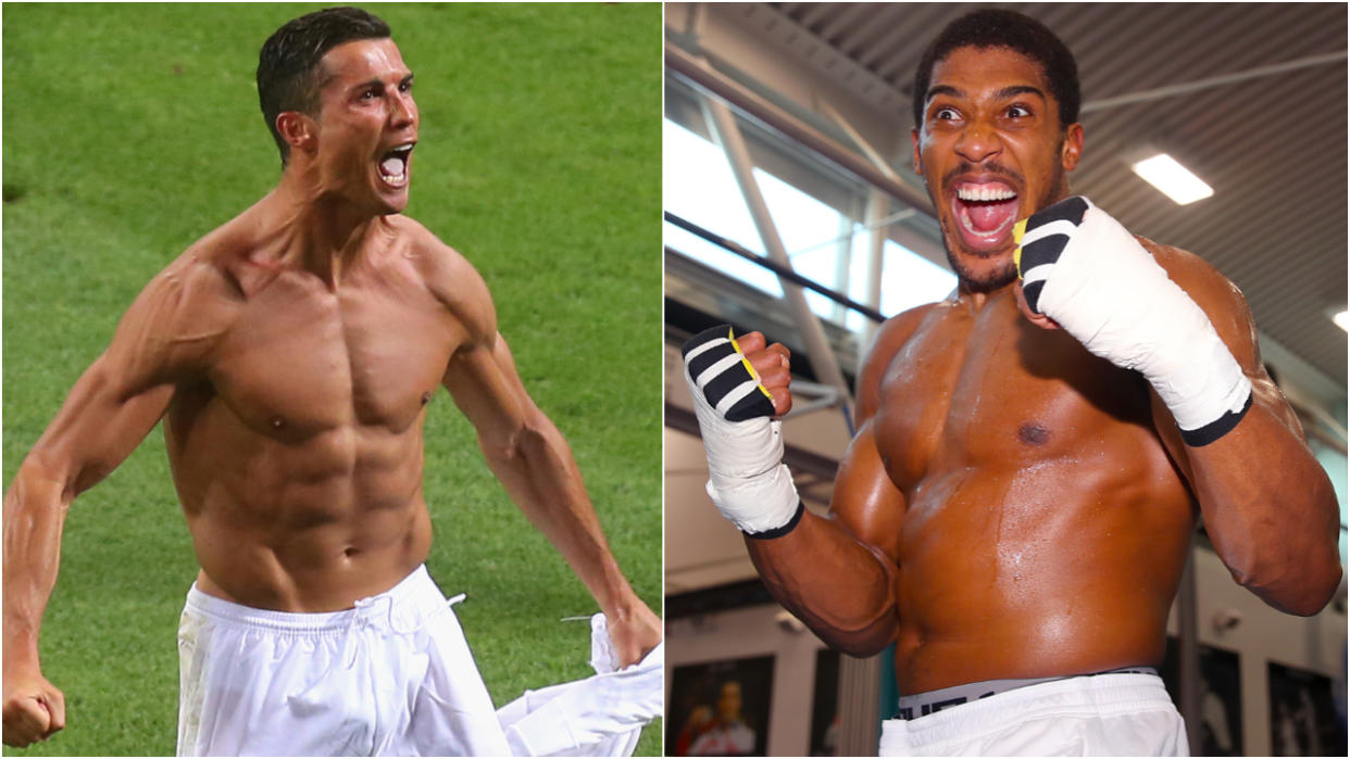 Cristiano Ronaldo and Anthony Joshua / Fotos: Getty Images