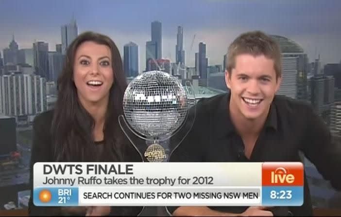 With the help of professional dance partner Luda Kroitor, he won the competition. Source: Channel Seven