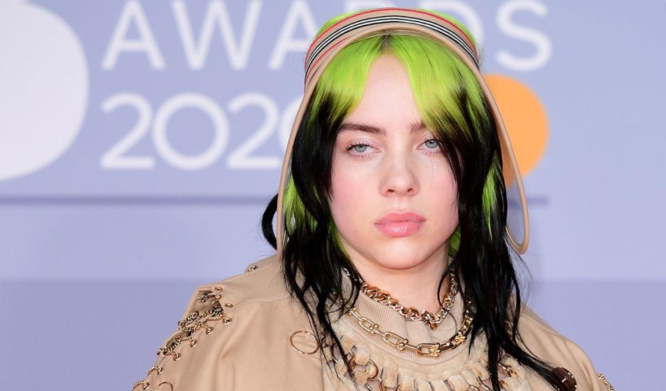 Billie Eilish arriving at the Brit Awards 2020  (PA)