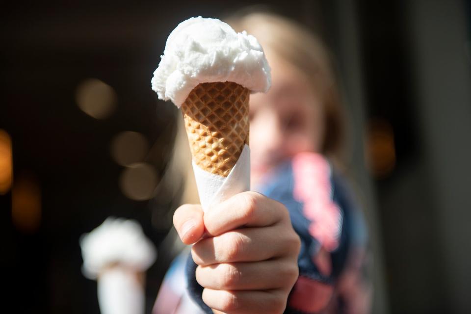 Girl holding an ice cream cone