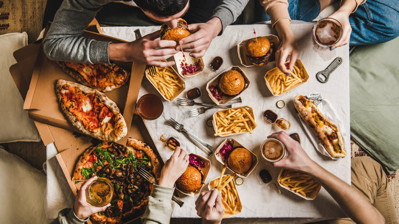 assortment of heavy food