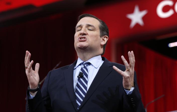 Texas Senator Ted Cruz speaks at the Conservative Political Action Conference (CPAC) at National Harbor in Maryland February 26, 2015. (Kevin Lamarque/REUTERS)