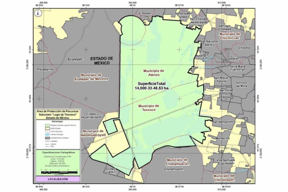 Mapa de Lago del Texcoco