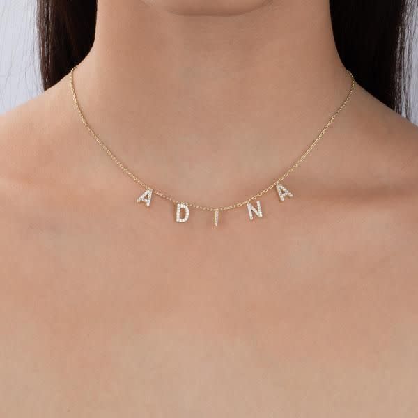 38) Adinas Jewels Block Name Necklace