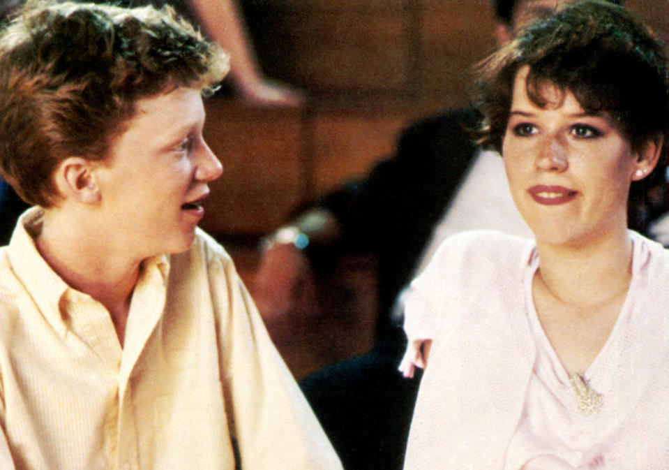Anthony Michael Hall and Ringwald in <em>Sixteen Candles</em>. (Photo: Universal Pictures/courtesy Everett Collection)
