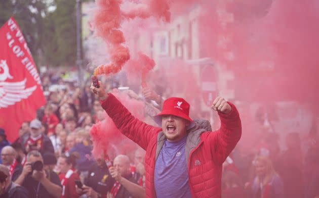 Les supporters de Liverpool seront très nombreux à Paris pour assister à la finale de la Ligue des Champions au stade de France, ou en fan zone. (Photo: Jon Super via AP)