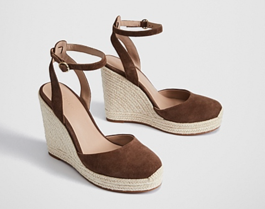 brown suede wedges 