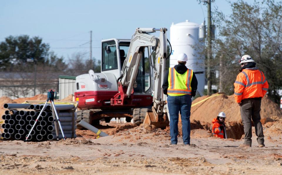 Construction on the new South Santa Rosa County high school, recently dubbed Soundside High School, is currently underway on Wednesday, Jan. 17, 2024. The approximately $110 million facility is slated to open in the fall of 2026.