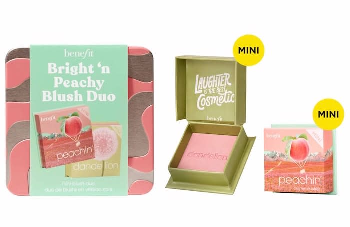 Benefit Cosmetics Bright &#39;n Peachy Value Set Mini Blush Set. Image via Sephora.