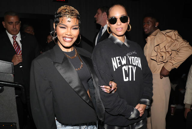 Teyana Taylor and Alicia Keys attend Focus Features' &quot;A Thousand And One&quot; New York Premiere at AMC Magic Johnson Harlem on March 27, 2023 in New York City.