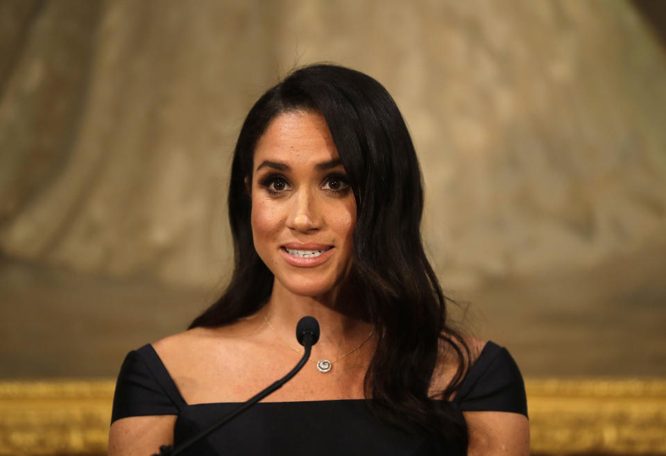 Meghan speaking at the 125th anniversary of women’s suffrage in New Zealand [Photo: PA]