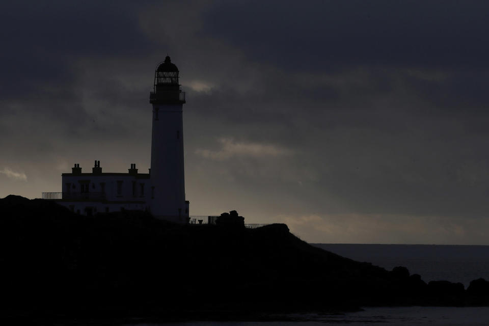 The light house is seen on the golf course at Trump Turnberry Scotland