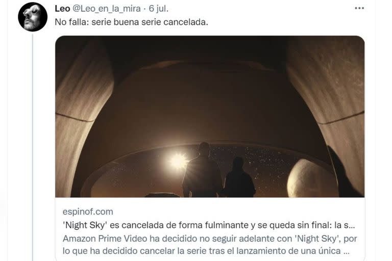 Las quejas de los espectadores de Night Sky no pararon en las redes sociales tras la noticia de su cancelación