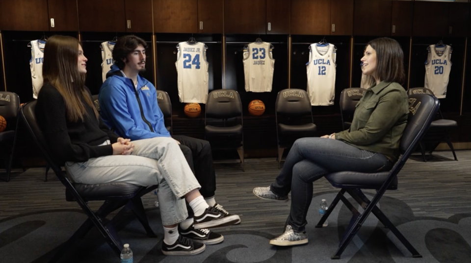 The siblings with Dana Jacobson. / Credit: CBS Saturday Morning