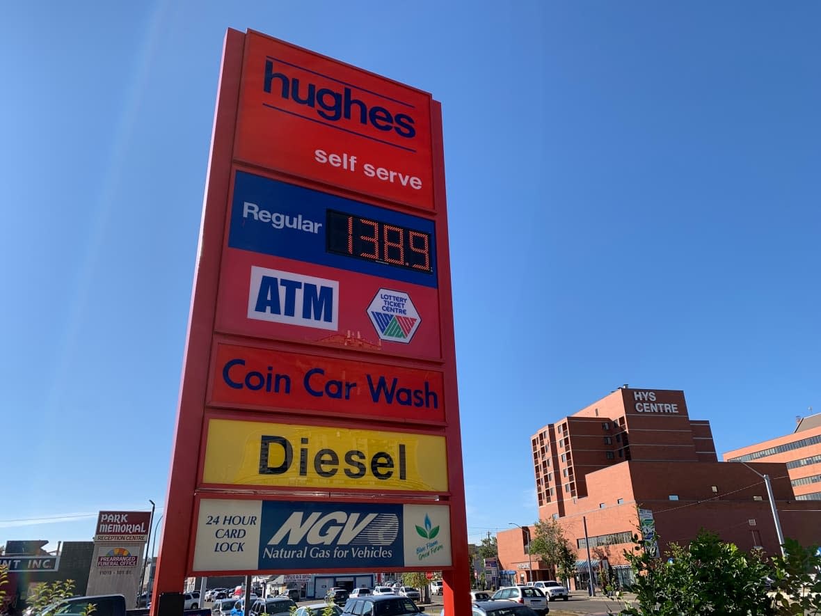 As gas prices decrease, the Alberta government is partially reinstating a provincial gas tax. As of October 1, 2022, consumers will pay a 4.5 cent per litre tax on gasoline and diesel. (David Bajer/CBC - image credit)