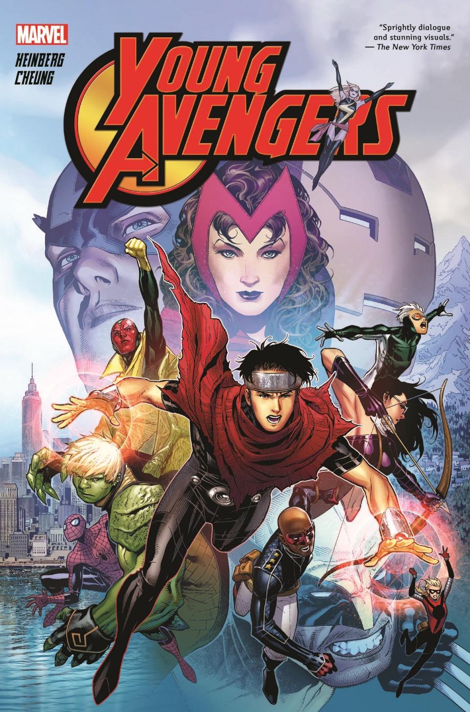 The cover for Marvel Comics' Young Avengers Omnibus featuring the team in varies poses