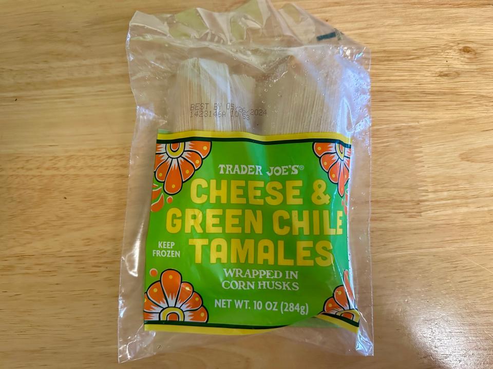 Trader Joe's cheese and green chile tamales