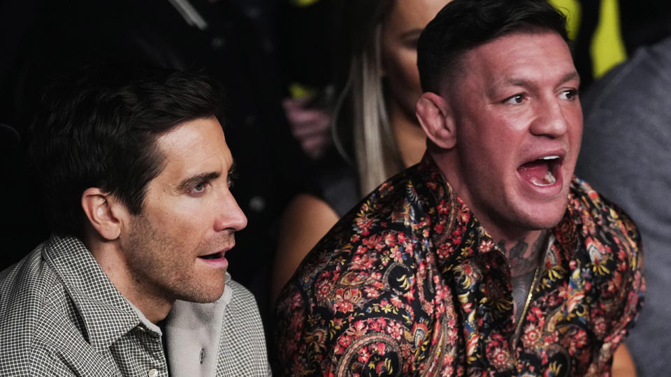 Jake Gyllenhaal and Conor McGregor watch UFC 285.