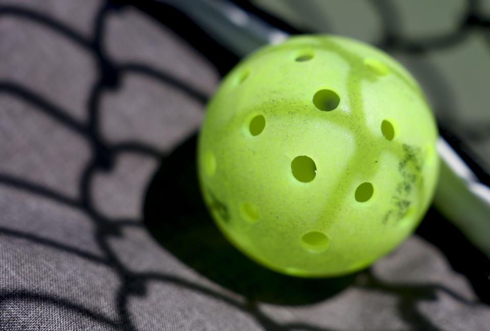 A pickleball ball is photographed at Fairmont Park in Salt Lake City on Friday, May 12, 2023. | Laura Seitz, Deseret News