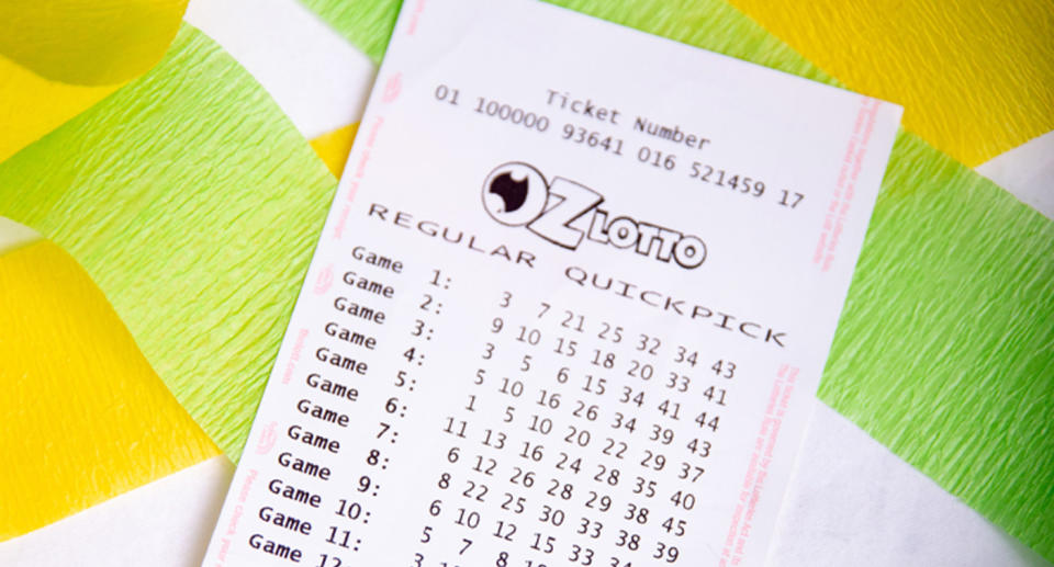 Photo shows an OzLotto ticket.